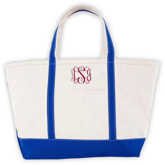 Personalized Royal Blue Large Boat Tote